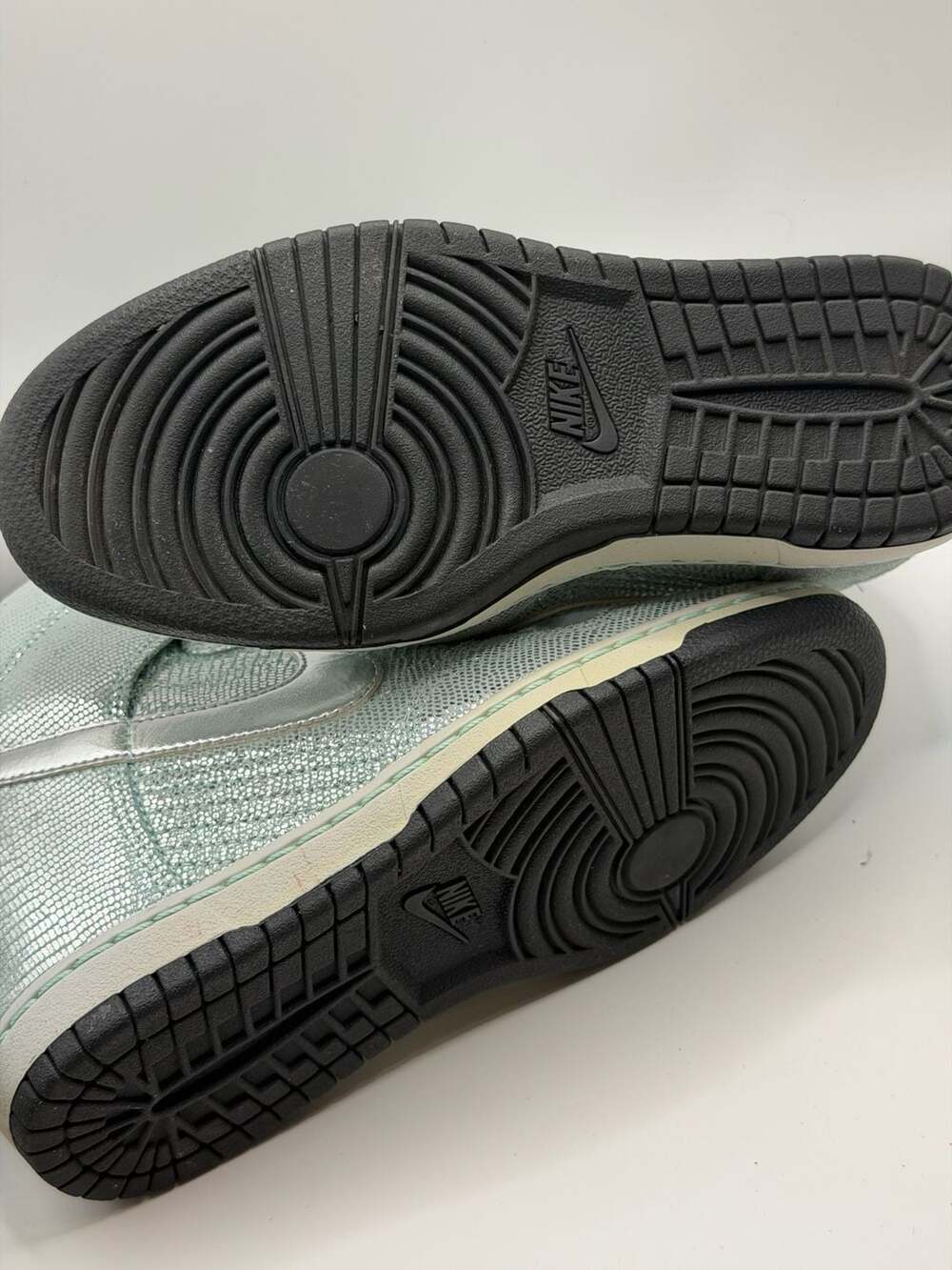 Nike Women's Dunk Sky Hi QS 'Disco Ball' Metallic Silver Wedge Sneakers - Picture 10 of 11
